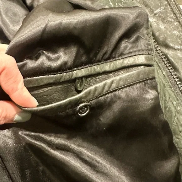 Andrew Marc Black Leather Jacket Size Large - Picture 13 of 16